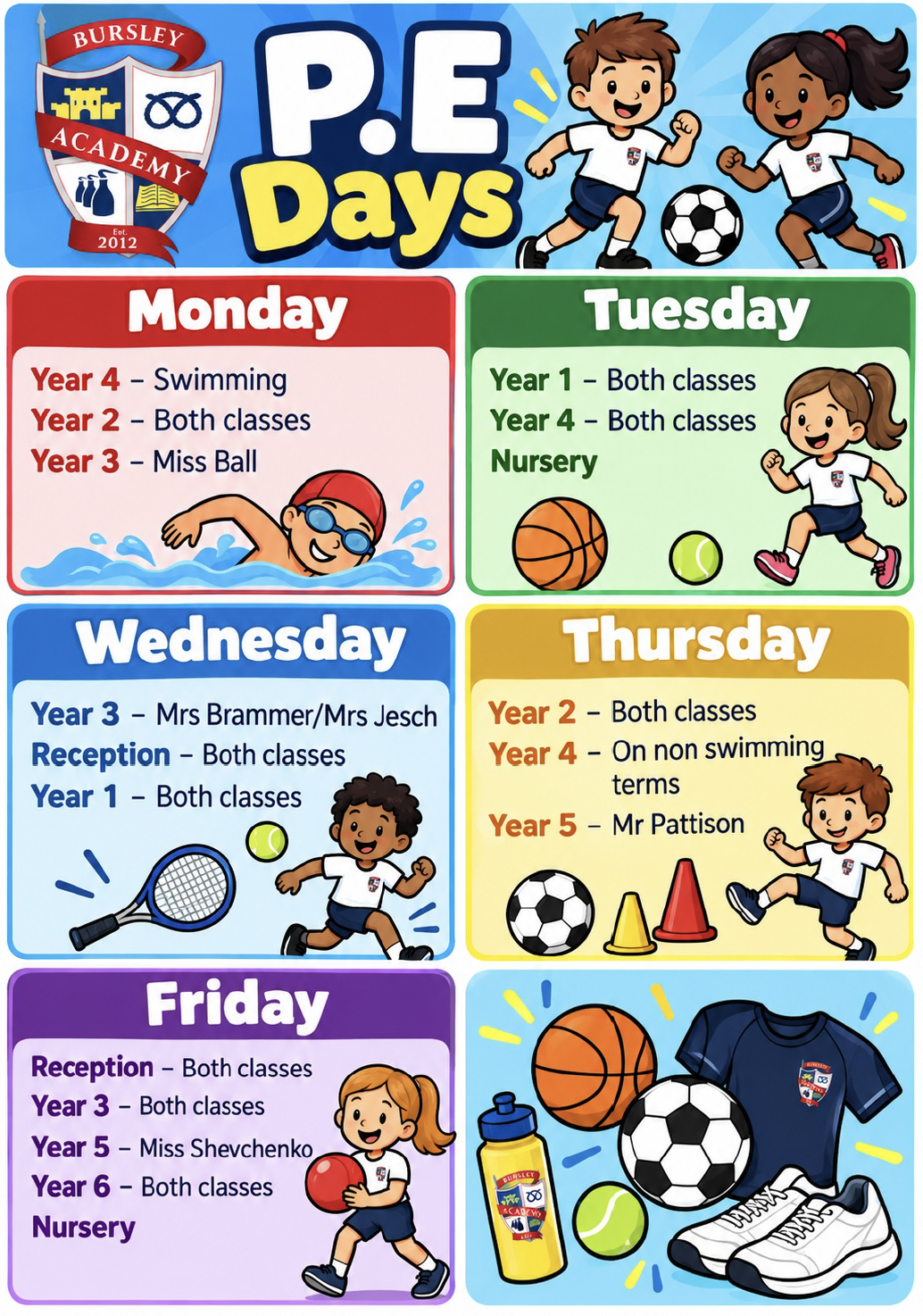 PE Days & Times