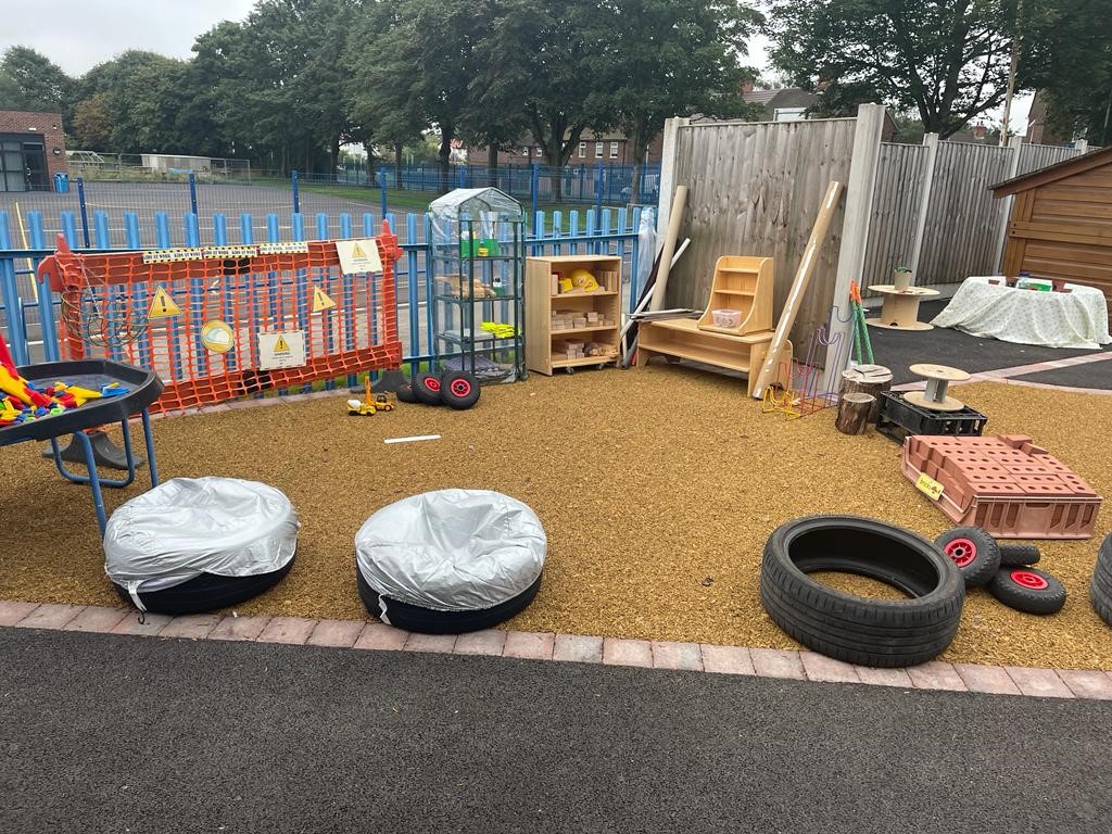 Reception are busy building!